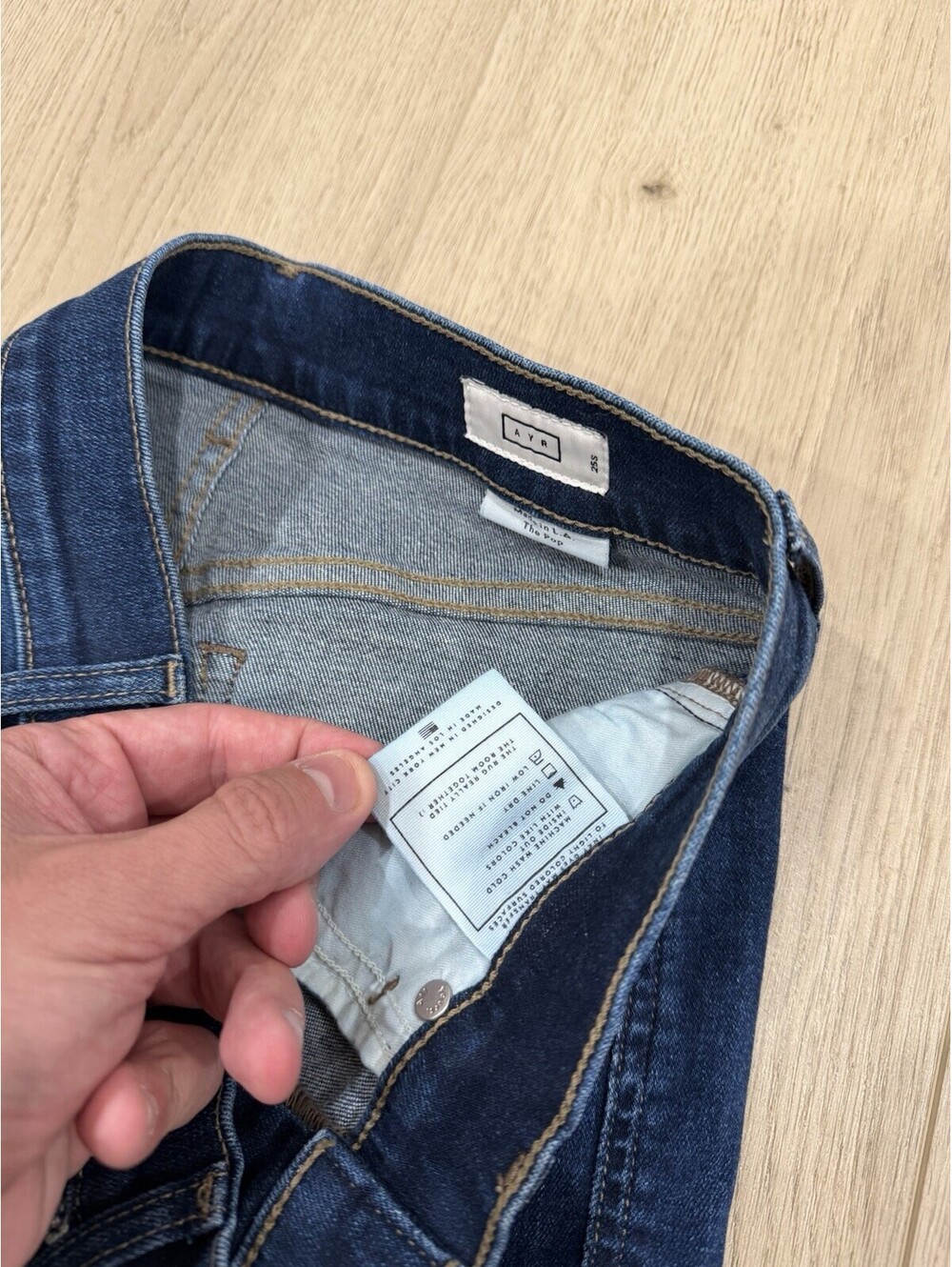 AYR The Pop Jeans Women's Size 25S Blue Mid Rise Stretch Denim Zip Fly - Picture 7 of 16
